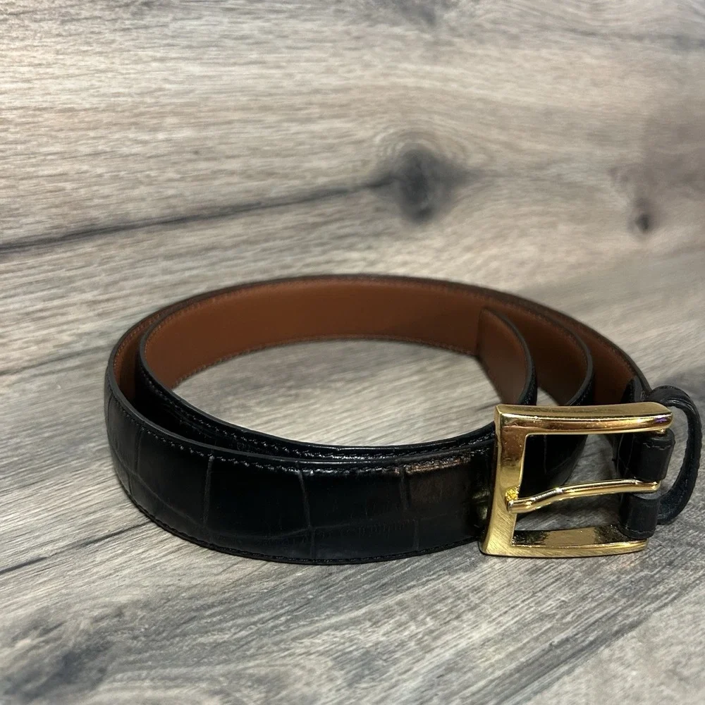 JoS. A. BANK Black Fine Italian Leather Dress Belt‎ - Men's Size 36